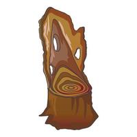 Tree stump icon, cartoon style vector