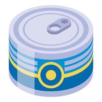 Tuna tin can icon, isometric style vector