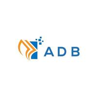 ADB credit repair accounting logo design on white background. ADB creative initials Growth graph letter logo concept. ADB business finance logo design. vector