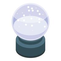 Empty snowglobe icon, isometric style vector