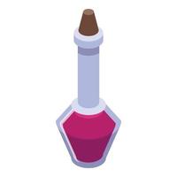 Violet potion icon, isometric style vector