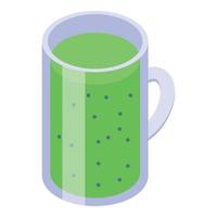 Kiwi smoothie icon, isometric style vector