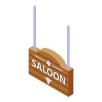 Saloon board icon, isometric style vector