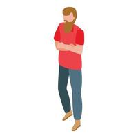 Lumberjack icon, isometric style vector