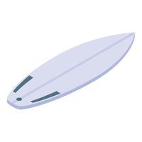 White surfboard icon, isometric style vector