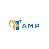 diseño de logotipo de contabilidad de reparación de crédito de amp sobre fondo blanco. concepto de logotipo de letra de gráfico de crecimiento de iniciales creativas de amp. diseño de logotipo de finanzas empresariales de amplificador. vector