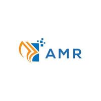 diseño de logotipo de contabilidad de reparación de crédito amr sobre fondo blanco. concepto de logotipo de letra de gráfico de crecimiento de iniciales creativas amr. diseño del logotipo de finanzas empresariales amr. vector