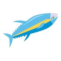 Tuna fish icon, isometric style vector