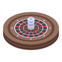 icono de ruleta de casino, estilo isométrico