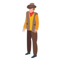 Cowboy man icon, isometric style vector