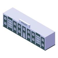 City police building icon, isometric style vector