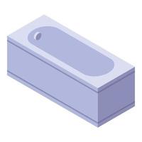 Ceramic bathtub icon, isometric style vector