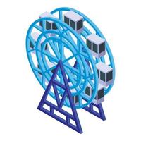 Ferris wheel icon, isometric style vector