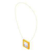 Jewelry necklace icon, isometric style vector