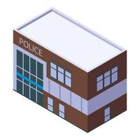 icono de edificio de policía, estilo isométrico vector