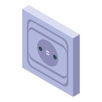 icono de toma de corriente de la habitación, estilo isométrico vector