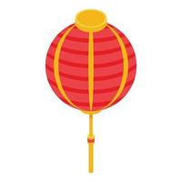 Spherical paper lantern icon, isometric style vector