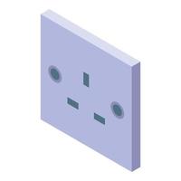 icono de enchufe de casa eléctrica, estilo isométrico vector