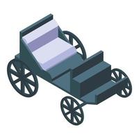 Wedding brougham icon, isometric style vector