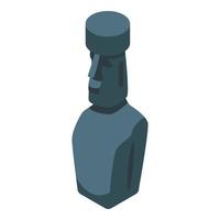 Easter island statue icon, isometric style vector