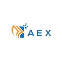 diseño de logotipo de contabilidad de reparación de crédito aex sobre fondo blanco. concepto de logotipo de letra de gráfico de crecimiento de iniciales creativas aex. diseño del logotipo de finanzas empresariales aex. vector
