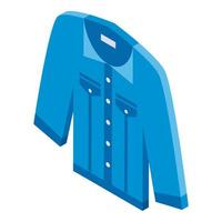 Fashion jeans shirt icon, isometric style vector