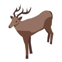 Forest deer icon, isometric style vector