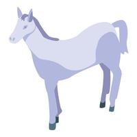 icono de caballo blanco, estilo isométrico vector