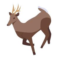Reindeer icon, isometric style vector