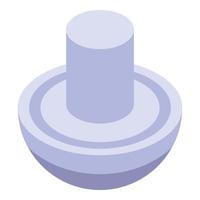 White mushroom icon, isometric style vector