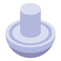 White mushroom icon, isometric style vector