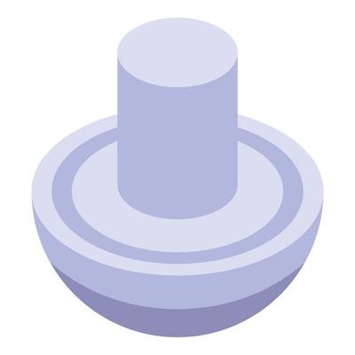 White mushroom icon, isometric style