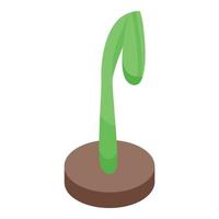 Sprout soybean icon, isometric style vector