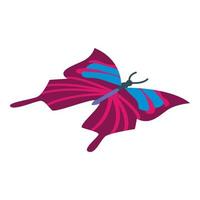 Pretty butterfly icon, isometric style vector