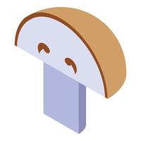 Half mushroom icon, isometric style vector