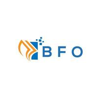 diseño de logotipo de contabilidad de reparación de crédito bfo sobre fondo blanco. Concepto de logotipo de letra de gráfico de crecimiento de iniciales creativas bfo. diseño del logotipo de finanzas empresariales bfo. vector