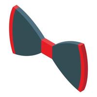 Red black bowtie icon, isometric style vector