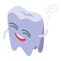 Teeth floss icon, isometric style vector