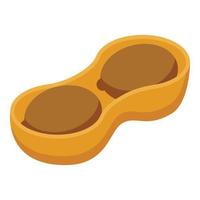 Peanut in shell icon, isometric style
