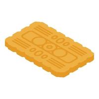 Homemade biscuit icon, isometric style vector