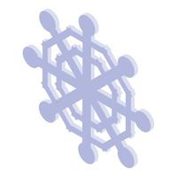 Snowflake icon, isometric style vector