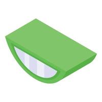 Cutted aloe leaf icon, isometric style vector