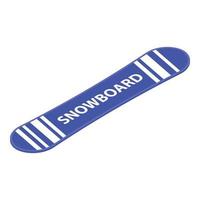 icono de tabla de snowboard, estilo isométrico