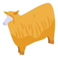 Orange sheep icon, isometric style vector