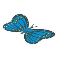 Queen blue butterfly icon, isometric style vector