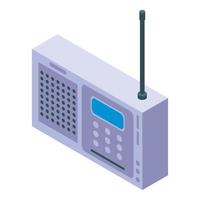 icono de radio portátil digital, estilo isométrico vector