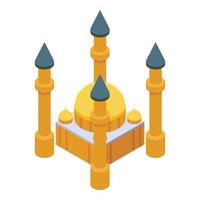 Nigerian castle icon, isometric style vector