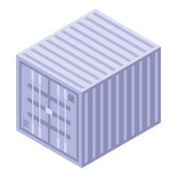 Cube cargo container icon, isometric style vector