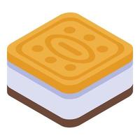 icono de galleta sándwich, estilo isométrico vector