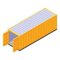 Ship cargo container icon, isometric style vector
